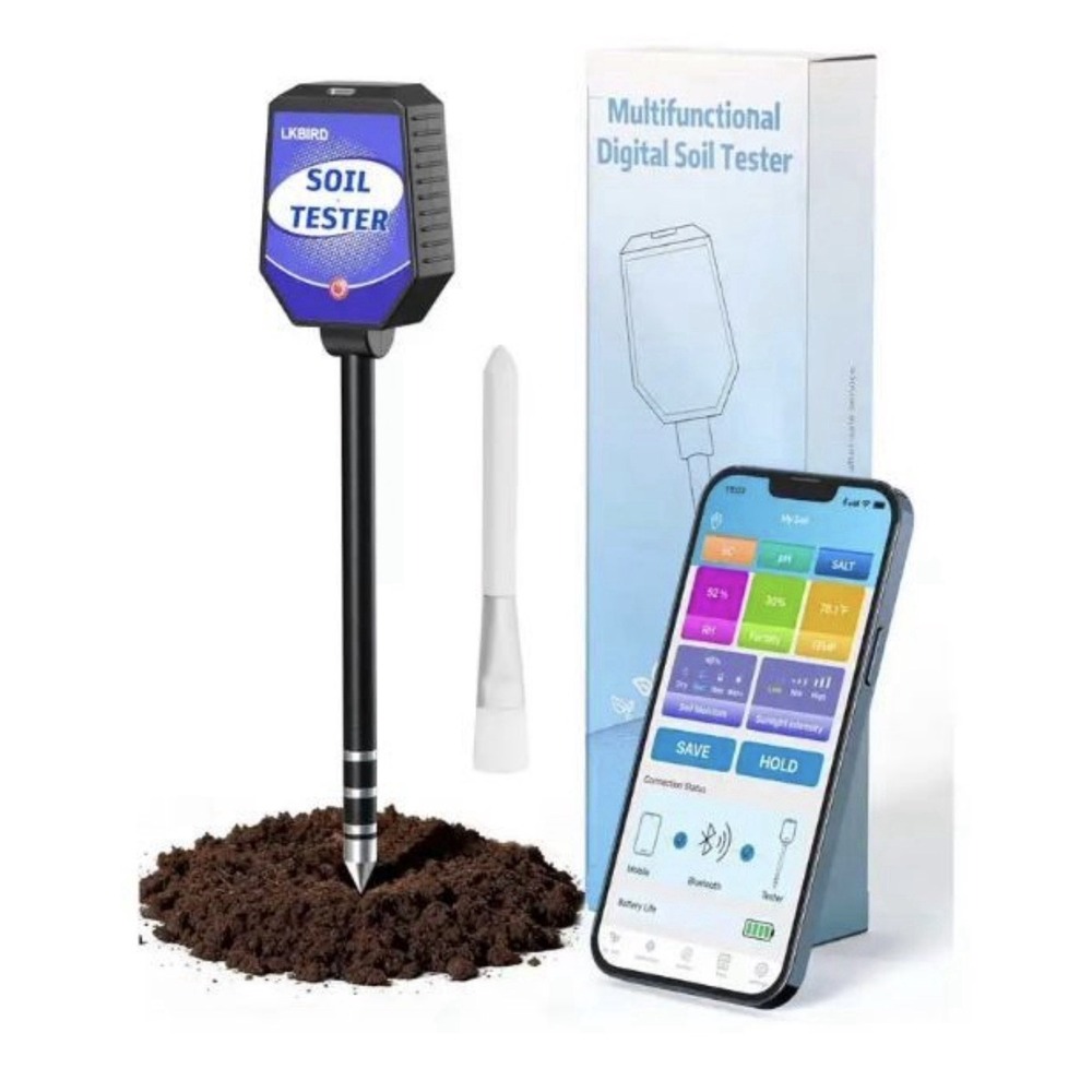 LKBIRD 8-in-1 Smart‎ Soil Moisture Tester Bluetooth App pH Meter Tracker Digital